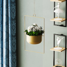 Aberto Design Parapet - Maceta decorativa dorada